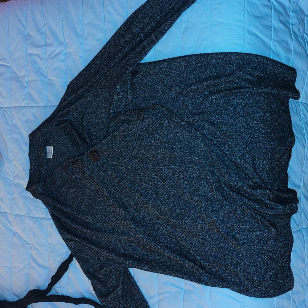 Serra button cardigan, large, dark gray